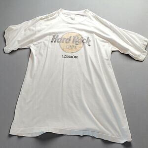 VTG Hard Rock Cafe London T-Shirt 90s Destroyed Deconstructed Thrash Tee White L
